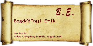 Bogdányi Erik névjegykártya