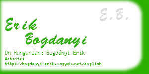 erik bogdanyi business card